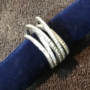 Cocktail band ring with Swarovski stones